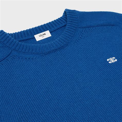 celine crew neck sweater in triomphe rib wool|TRIOMPHE CREW NECK SWEATER IN WOOL.